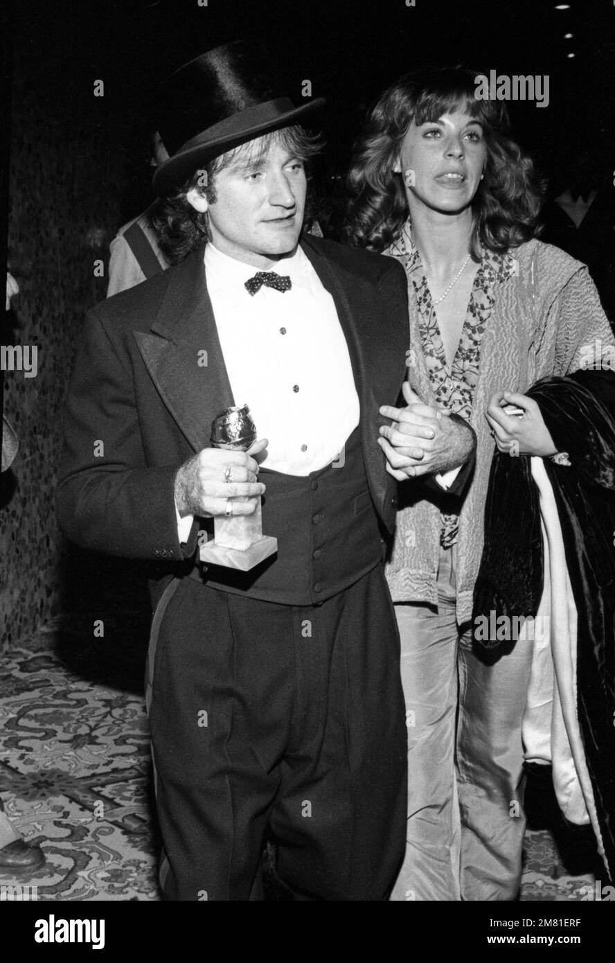 Robin Williams and Valerie Velardi at the 36th Golden Globe Awards at