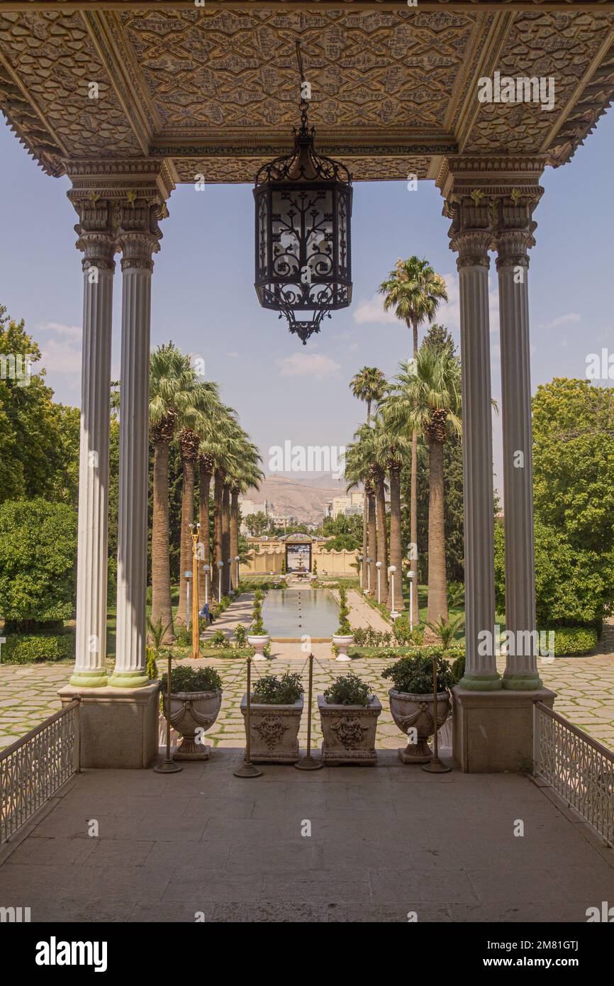 View from Royal Palace in Afif-Abad (Gulshan) garden in Shiraz, Iran Stock Photo