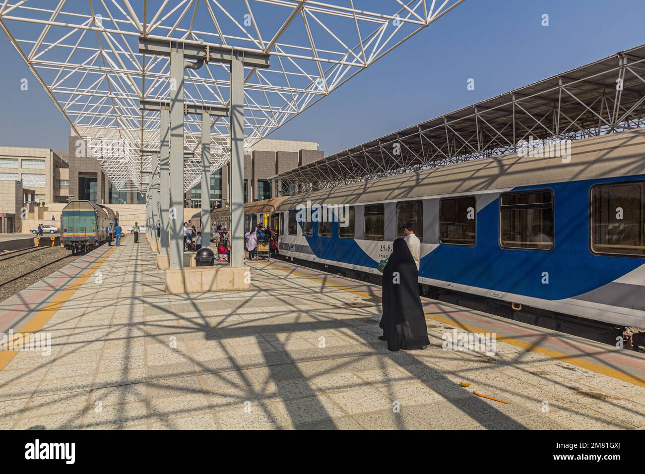 SHIRAZ IRAN JULY 6 2019 Platform Of The Railway Station In Shiraz shiraz-iran-july-6-2019-platform-of-the-railway-station-in-shiraz