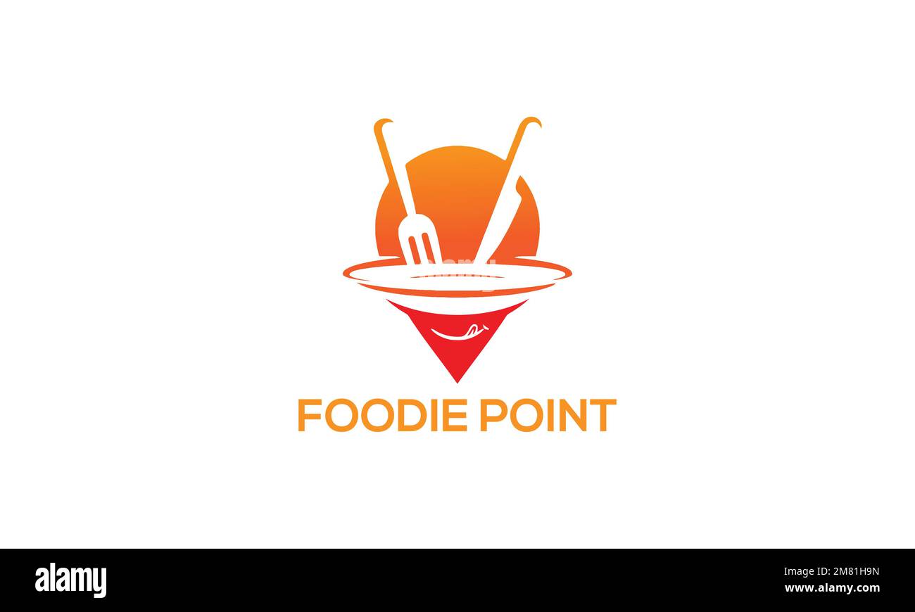 A modern restaurant or cafe's logo against the white background Stock Vector