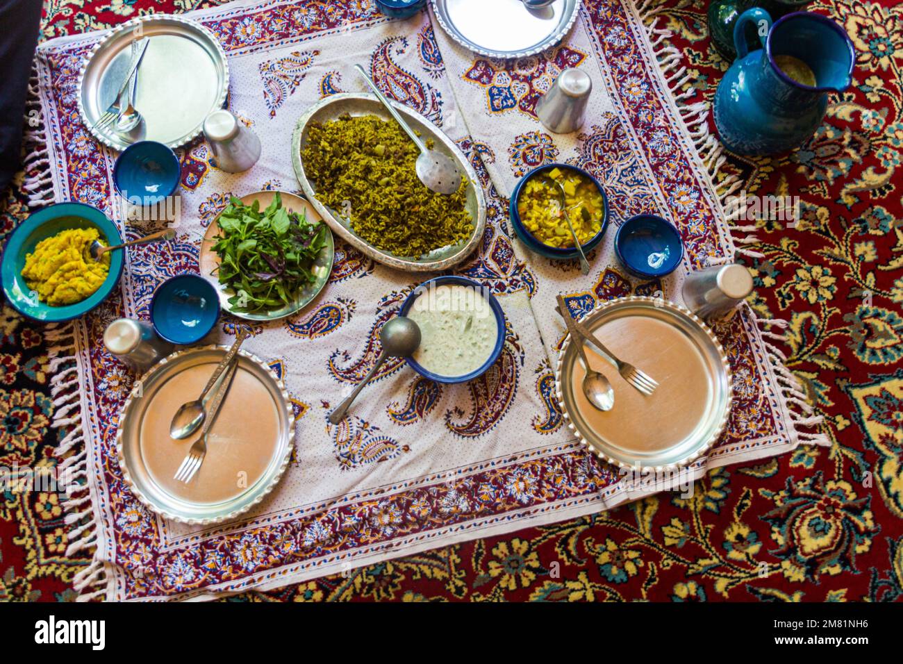 View of traditional persian lunch, Iran Stock Photo