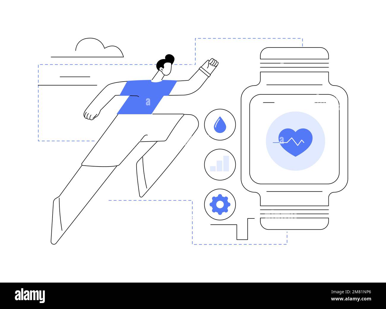 Healthcare trackers wearables and sensors abstract concept vector