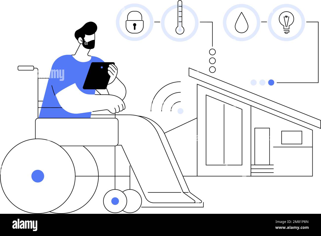Smart technology for persons with disabilities abstract concept vector