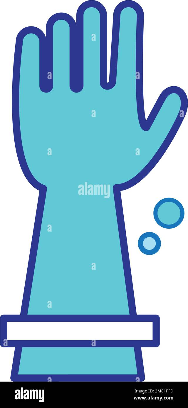 Isolated blue kitchen gloves Cleanliness icon Vector Stock Vector Image ...