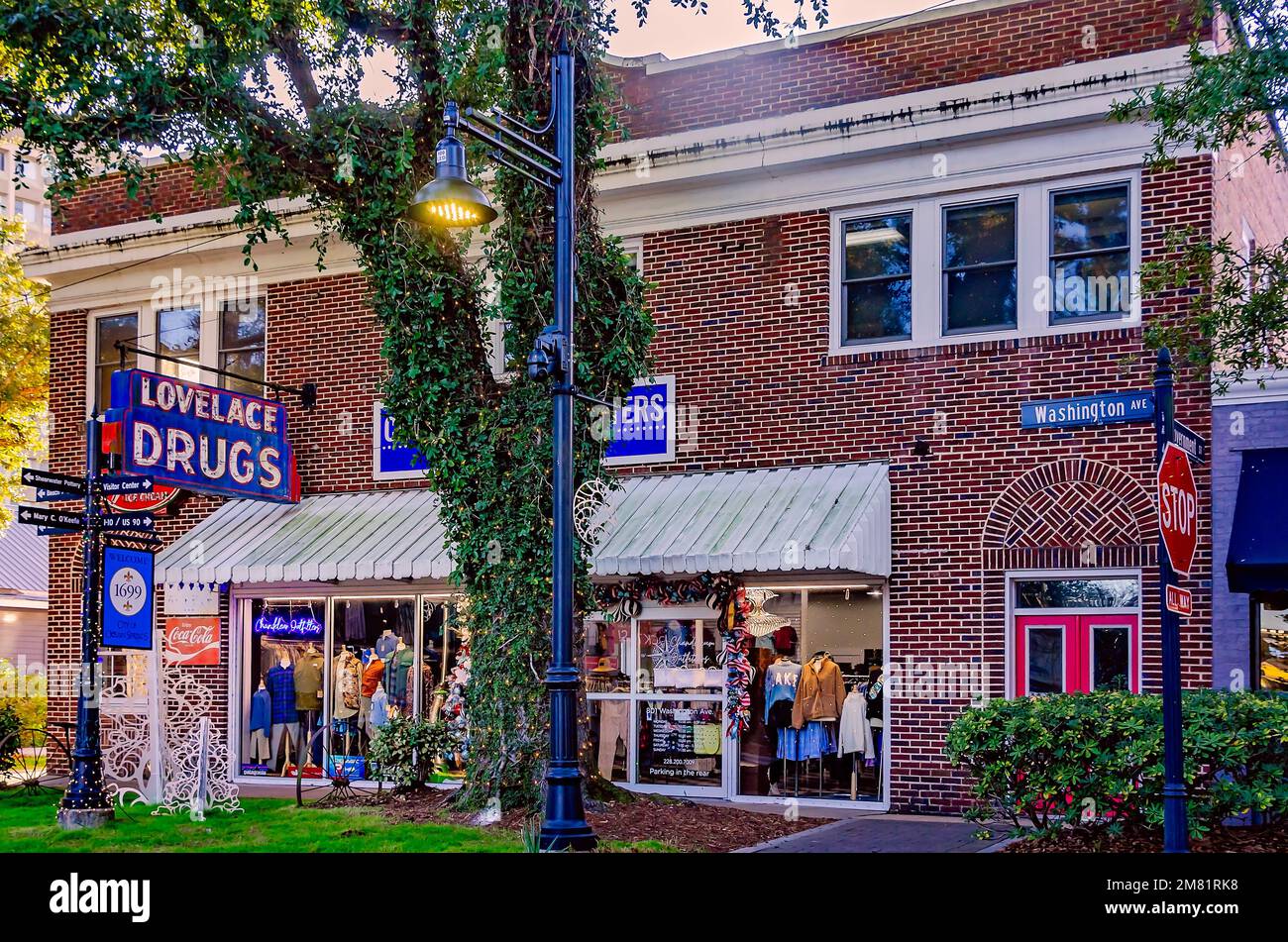 Lovelace Drugs is pictured, Dec. 28, 2022, in Ocean Springs, Mississippi. The pharmacy, originally known as Ocean Springs Drugs, was built in 1926. Stock Photo