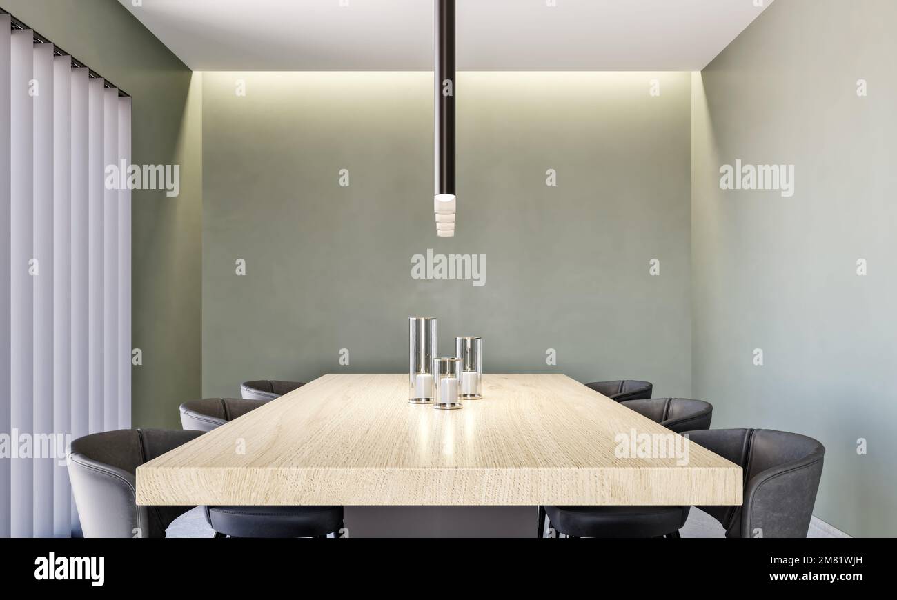 Image showcasing Modern Dining Room With Scandinavian Wallpaper