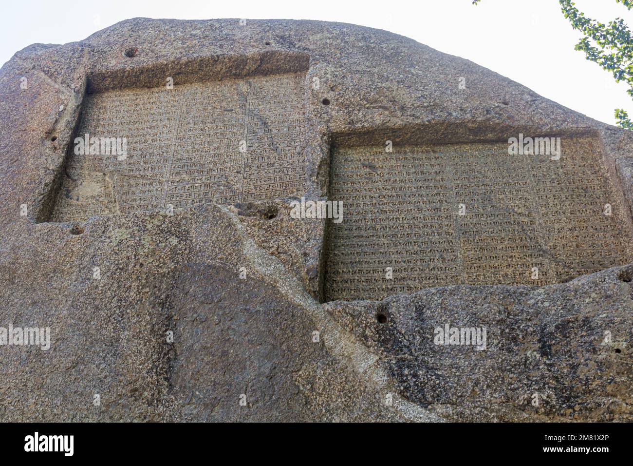 Ganjnameh cuneiform inscriptions near Hamadan, Iran Stock Photo