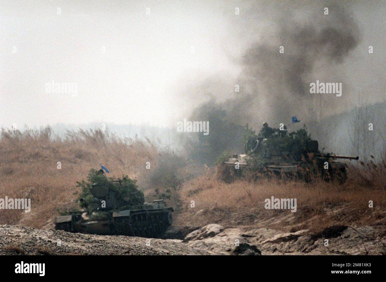 M-48A5 main battle tank in use during the joint South Korea/US Exercise Team Spirit '84. Subject Operation/Series: Team Spirit '84 Country: Republic Of Korea (KOR) Stock Photo