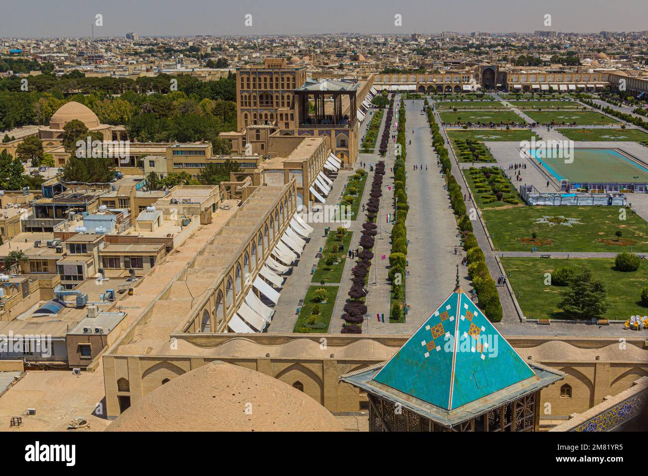 Naqsh-e Jahan Square with Ali Qapu Palace in Isfahan, Iran Stock Photo ...