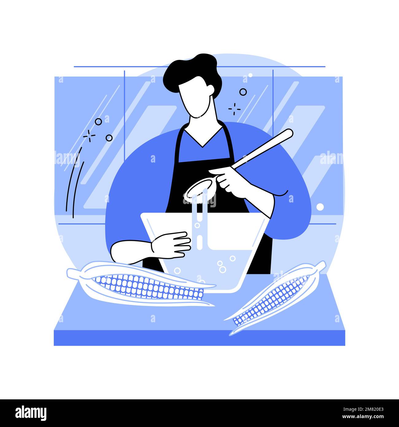 Corn syrup production isolated cartoon vector illustrations Stock