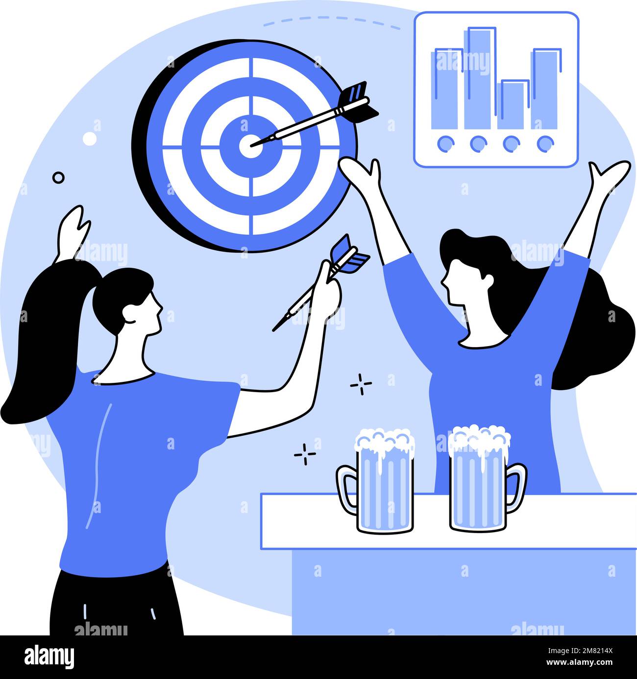 Playing darts isolated cartoon vector illustrations Stock Vector Image ...