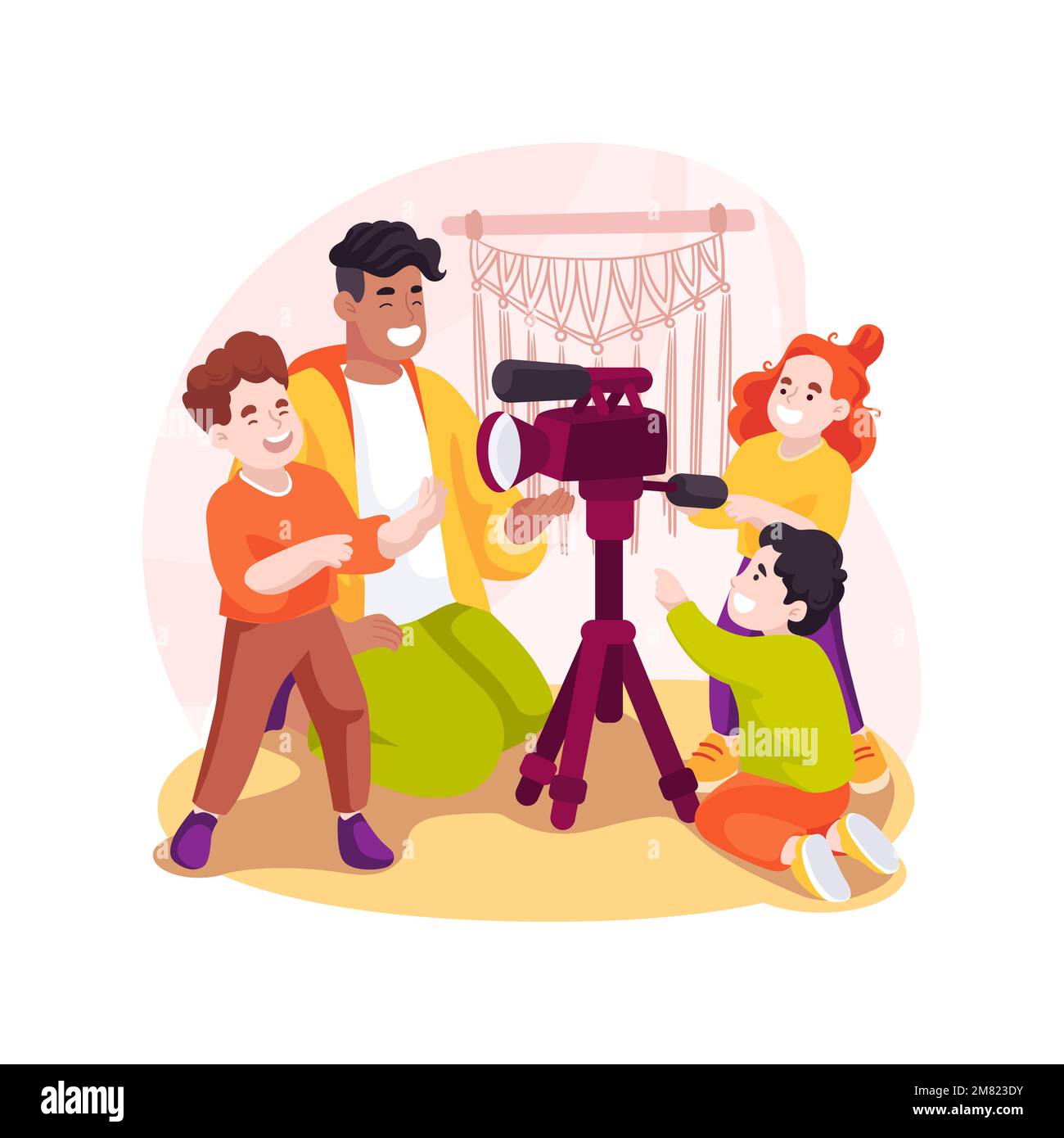 Filmmaking class isolated cartoon vector illustration Stock Vector