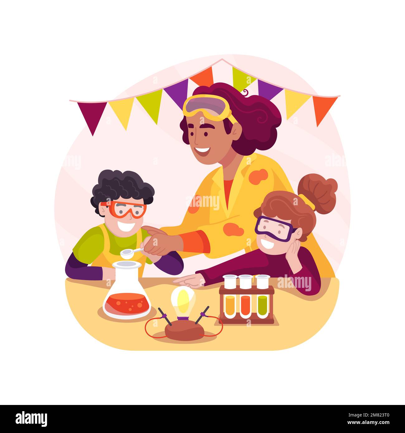 Stem Engineering Animation Building STEM projects isolated cartoon vector illustration Stock ...