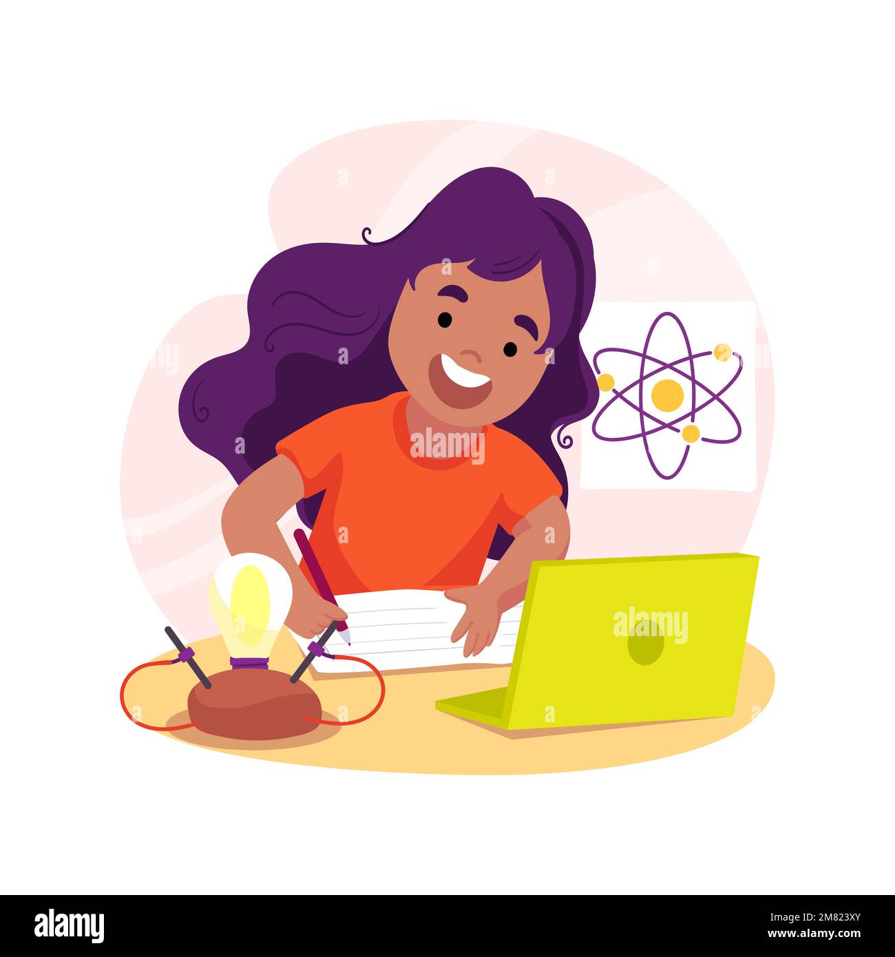 STEM online class isolated cartoon vector illustration Stock Vector