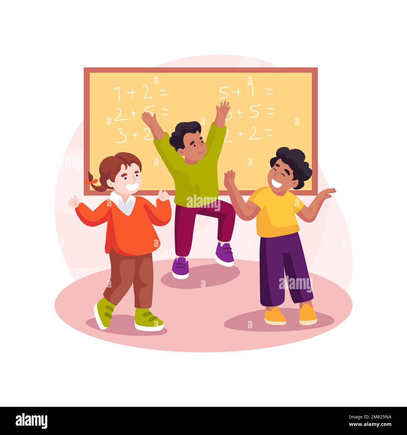Classroom warmup isolated cartoon vector illustration