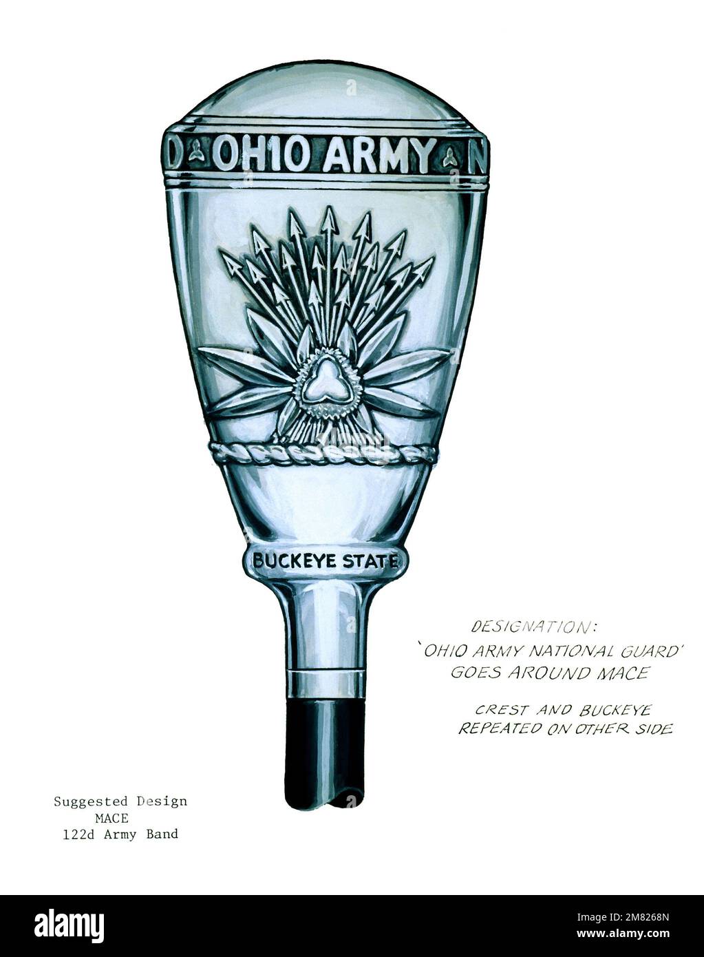 The mace design for the 122nd Army Band. Country: Unknown Stock Photo