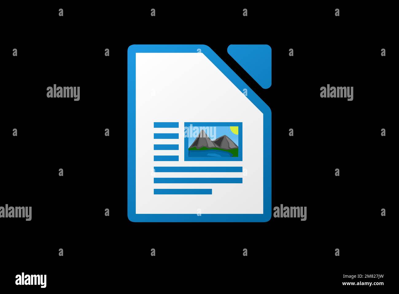 LibreOffice Writer, Logo, Black background Stock Photo Alamy