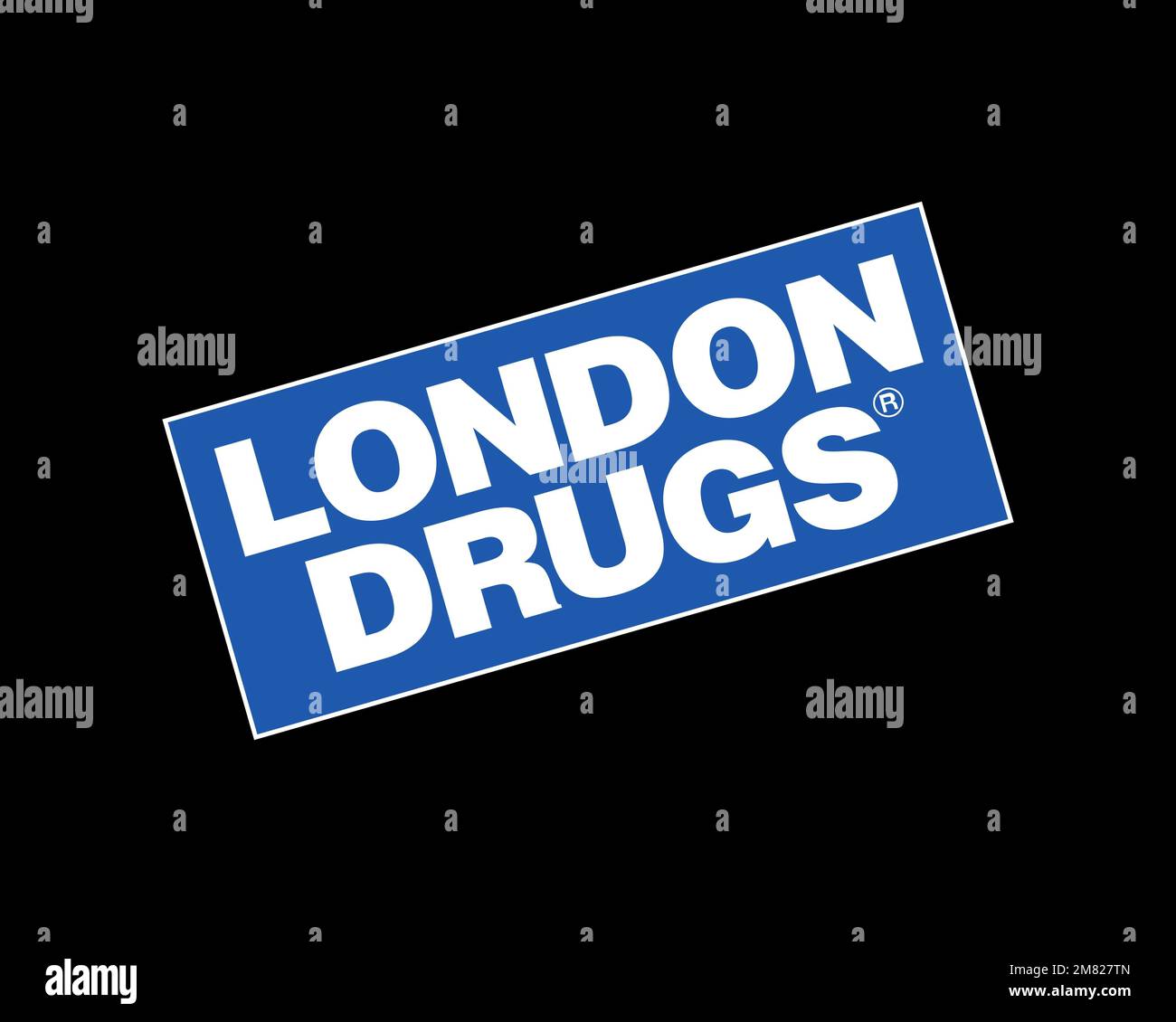 London Drugs, Rotated Logo, Black Background Stock Photo Alamy