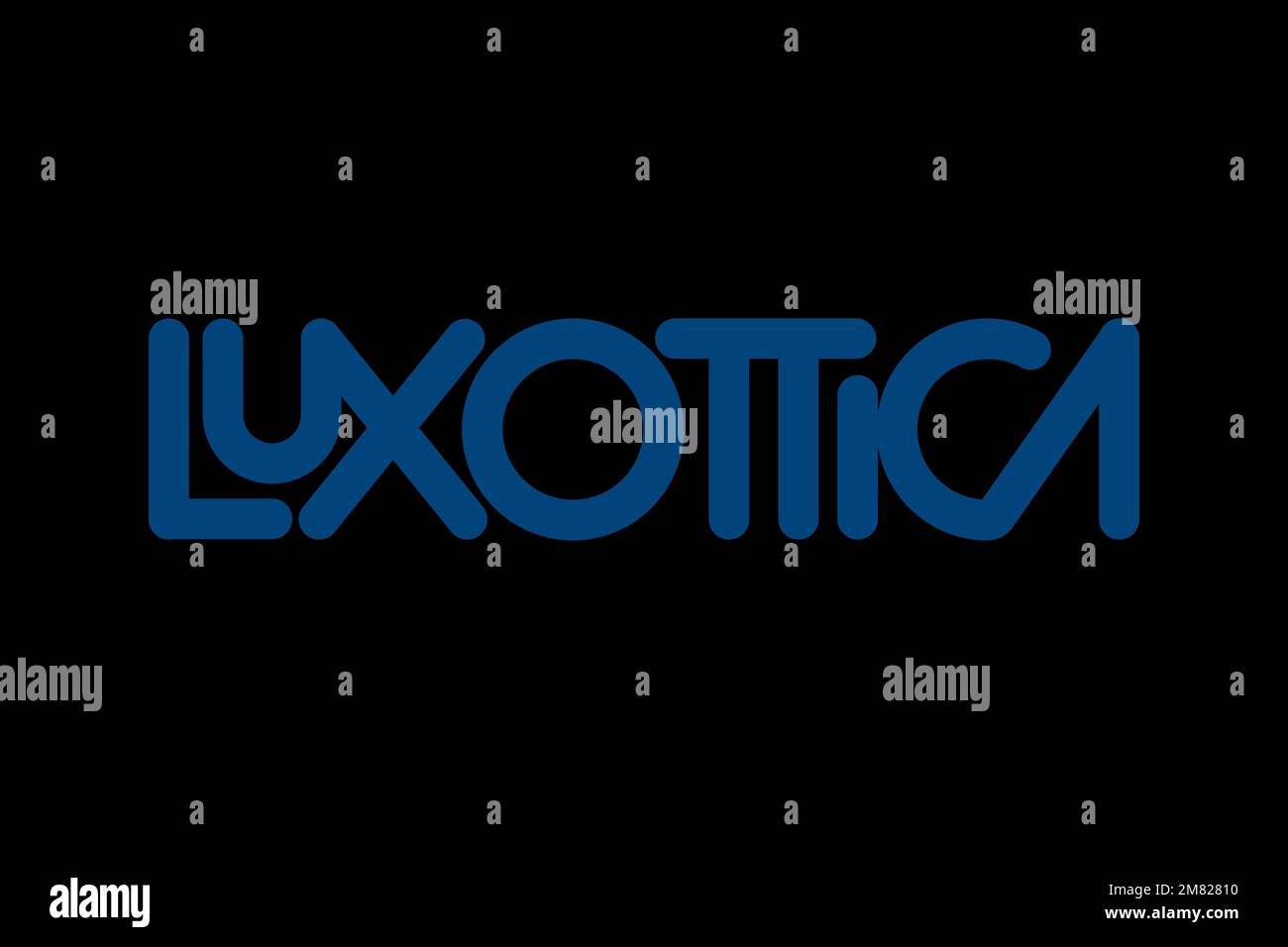 Luxottica, Logo, Black background Stock Photo Alamy