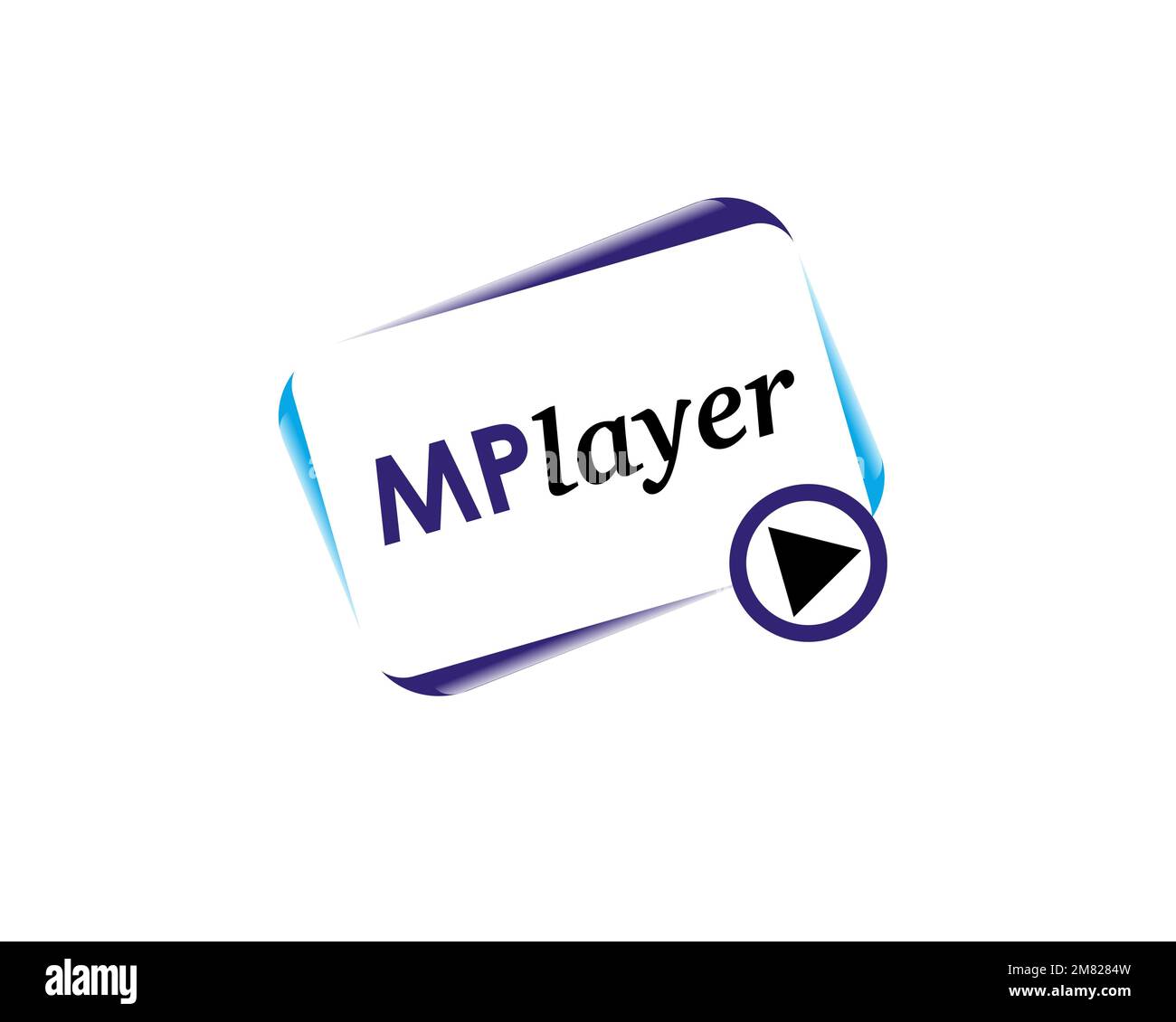 MPlayer, rotated logo, white background Stock Photo Alamy
