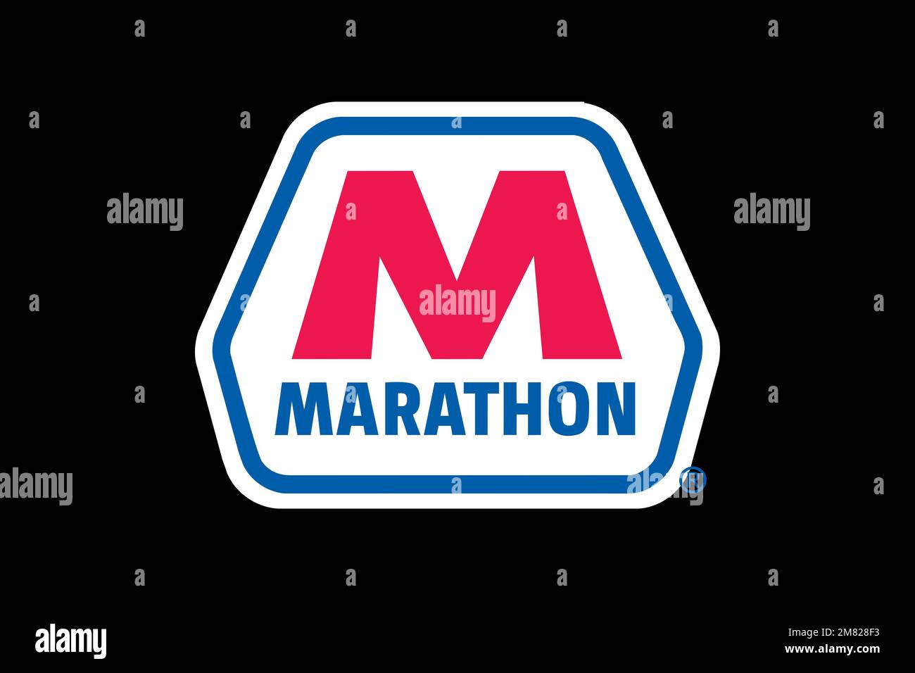 Marathon oil company, logo, black background Stock Photo Alamy