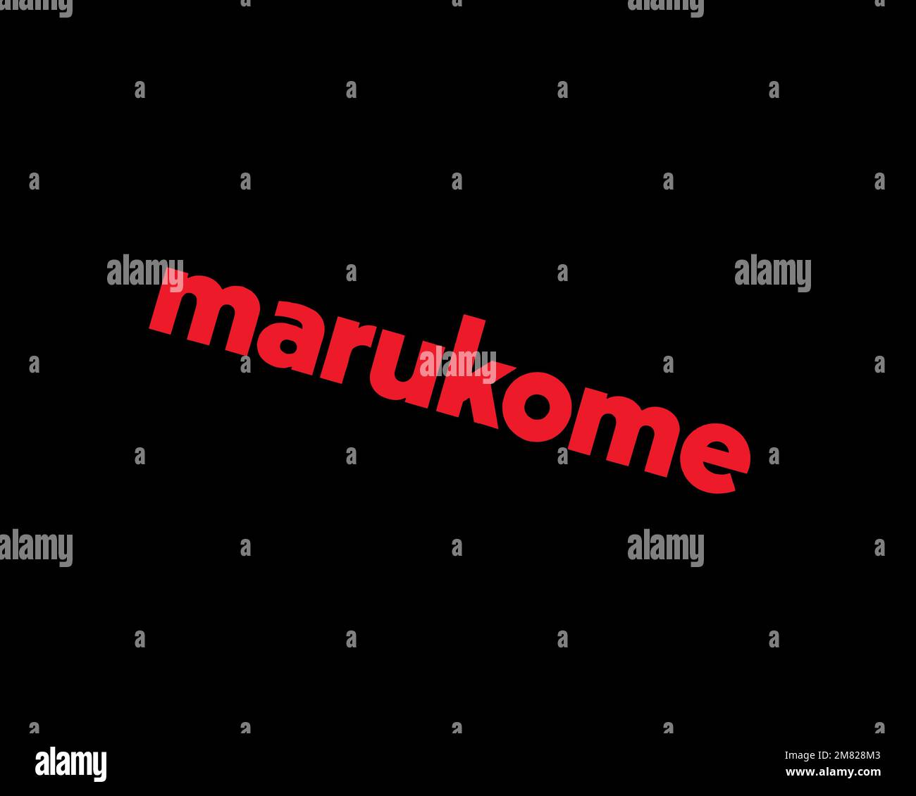 Marukome, rotated logo, black background B Stock Photo - Alamy