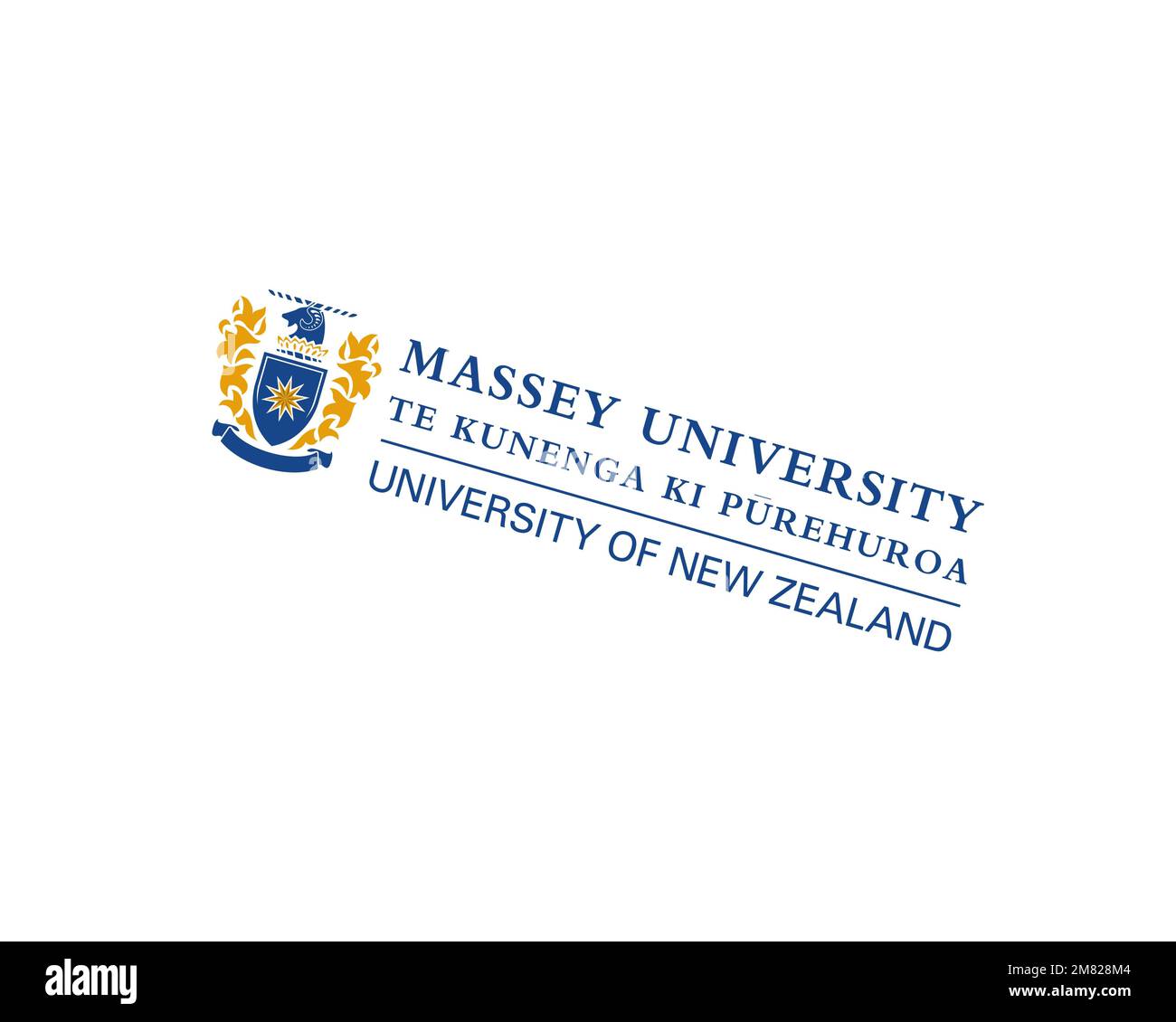 Massey University, Rotated Logo, White Background B Stock Photo Alamy