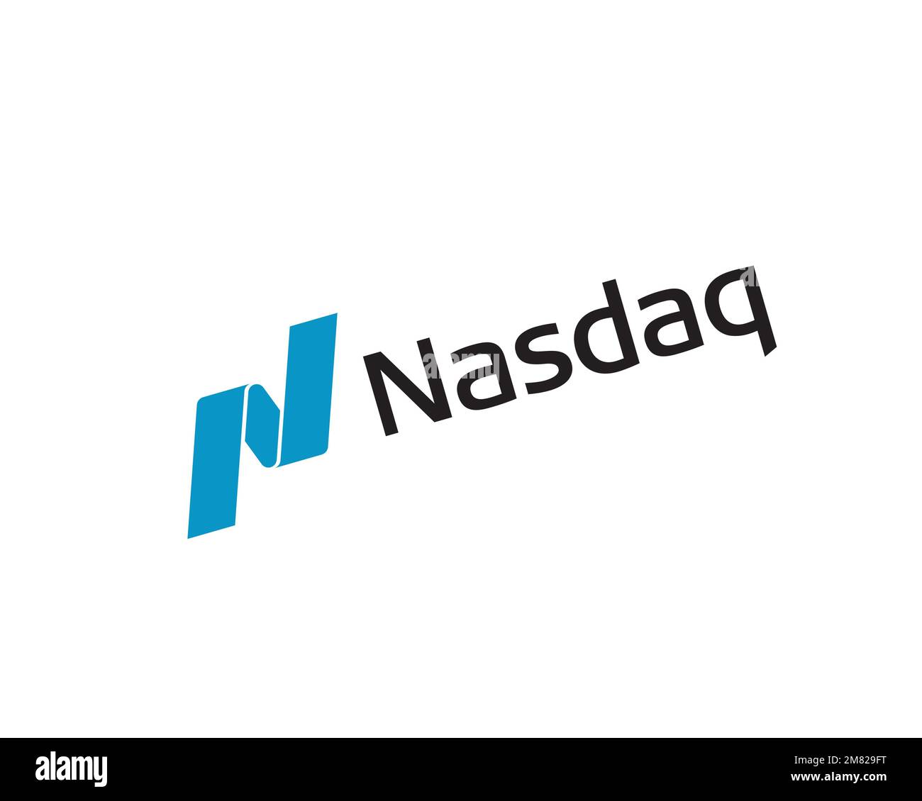 Nasdaq, rotated logo, white background Stock Photo - Alamy