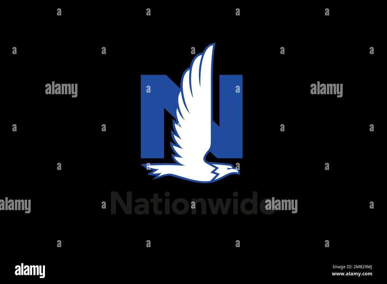 Nationwide Mutual Insurance Company, Logo, Black Background Stock Photo
