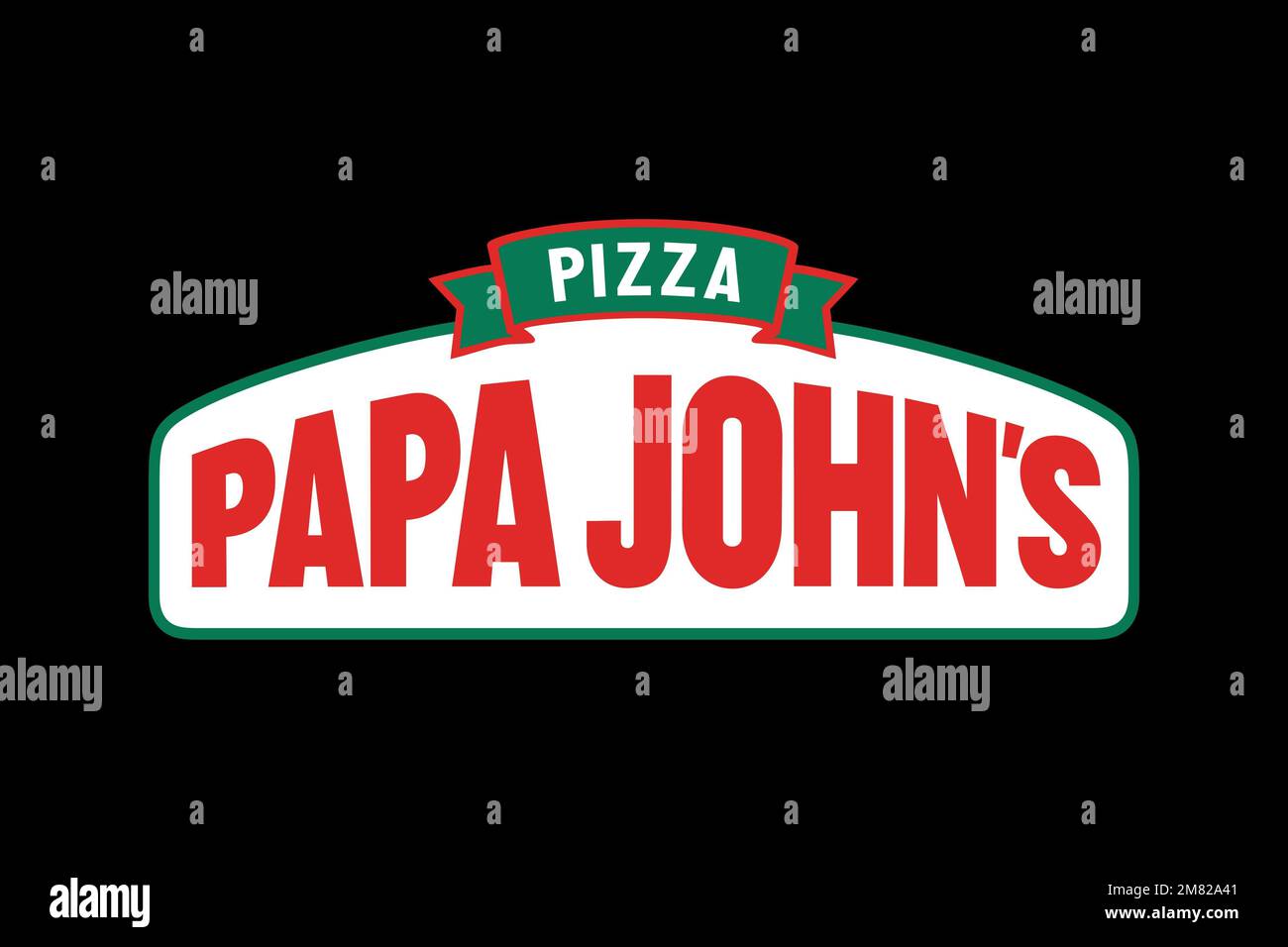 Papa John's Pizza, Logo, Black Background Stock Photo Alamy