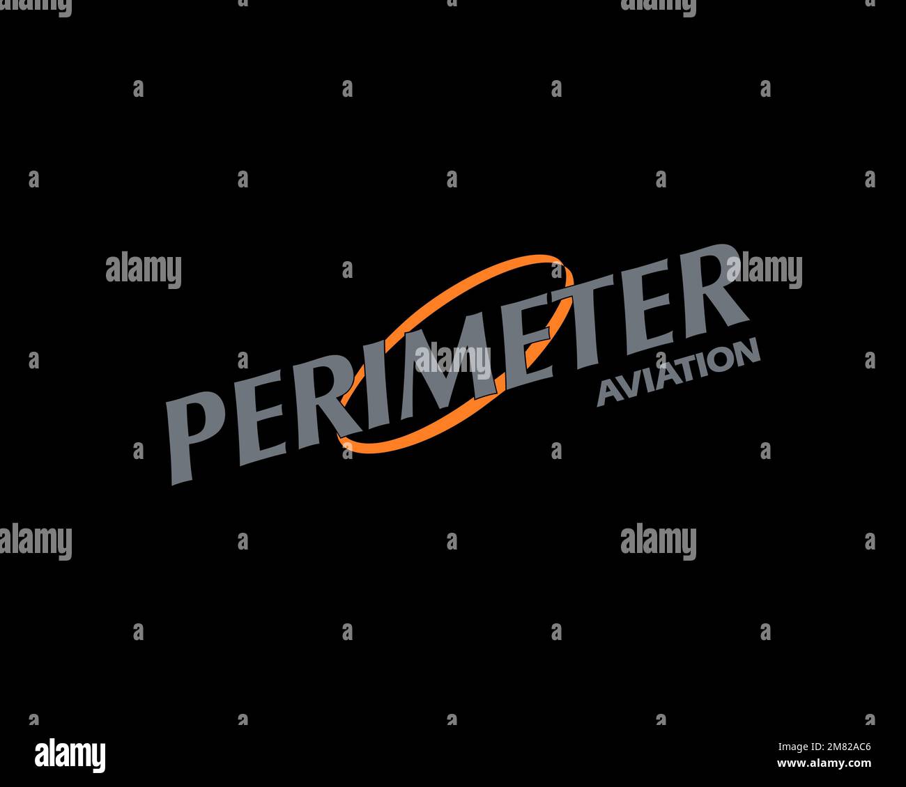 Perimeter Aviation, rotated logo, black background Stock Photo Alamy