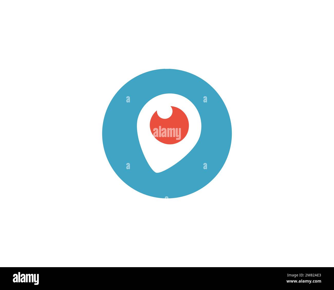 Periscope app, rotated logo, white background B Stock Photo - Alamy