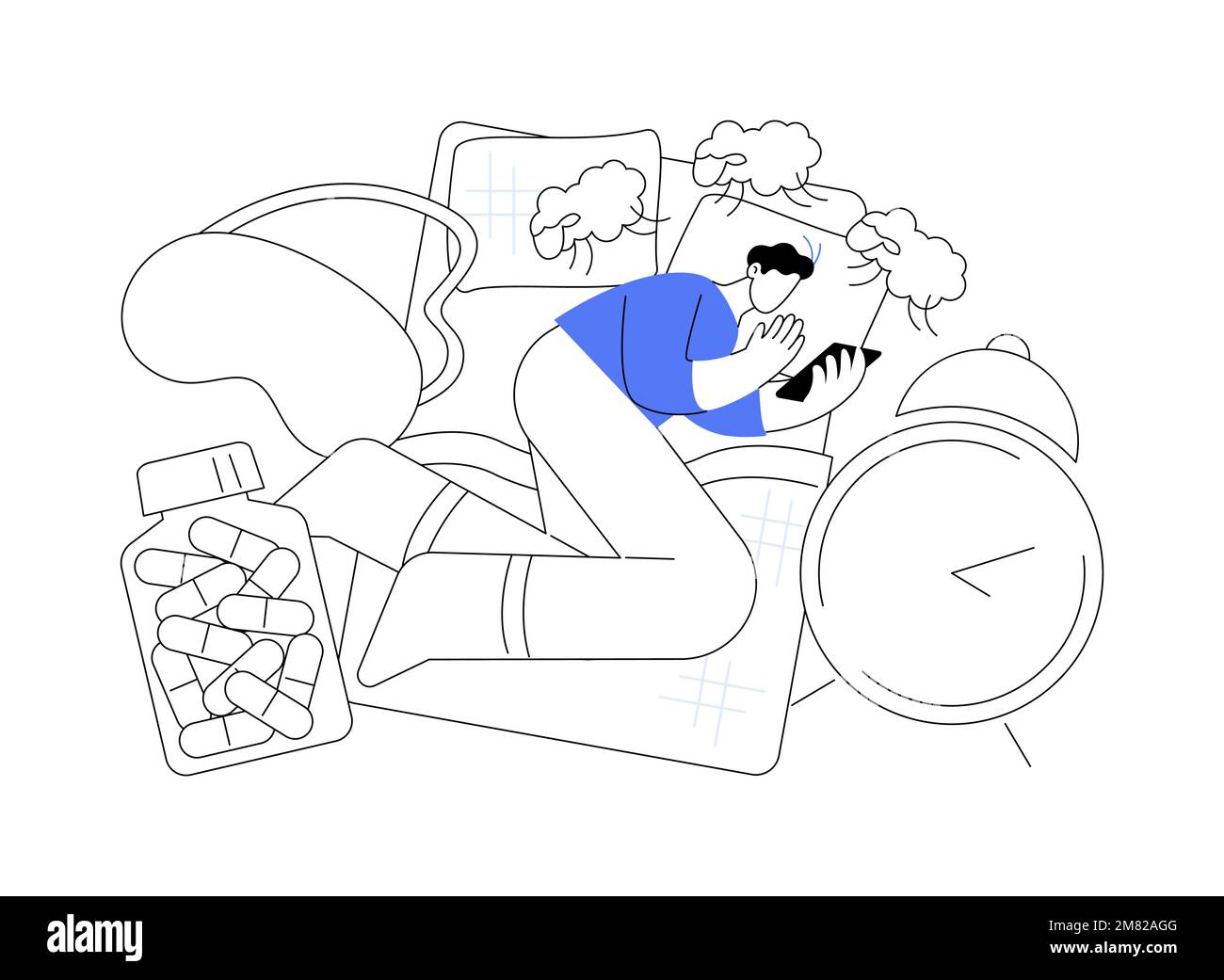Sleep Problem Drawing Sleep disturbances abstract concept vector illustration Stock Vector ...