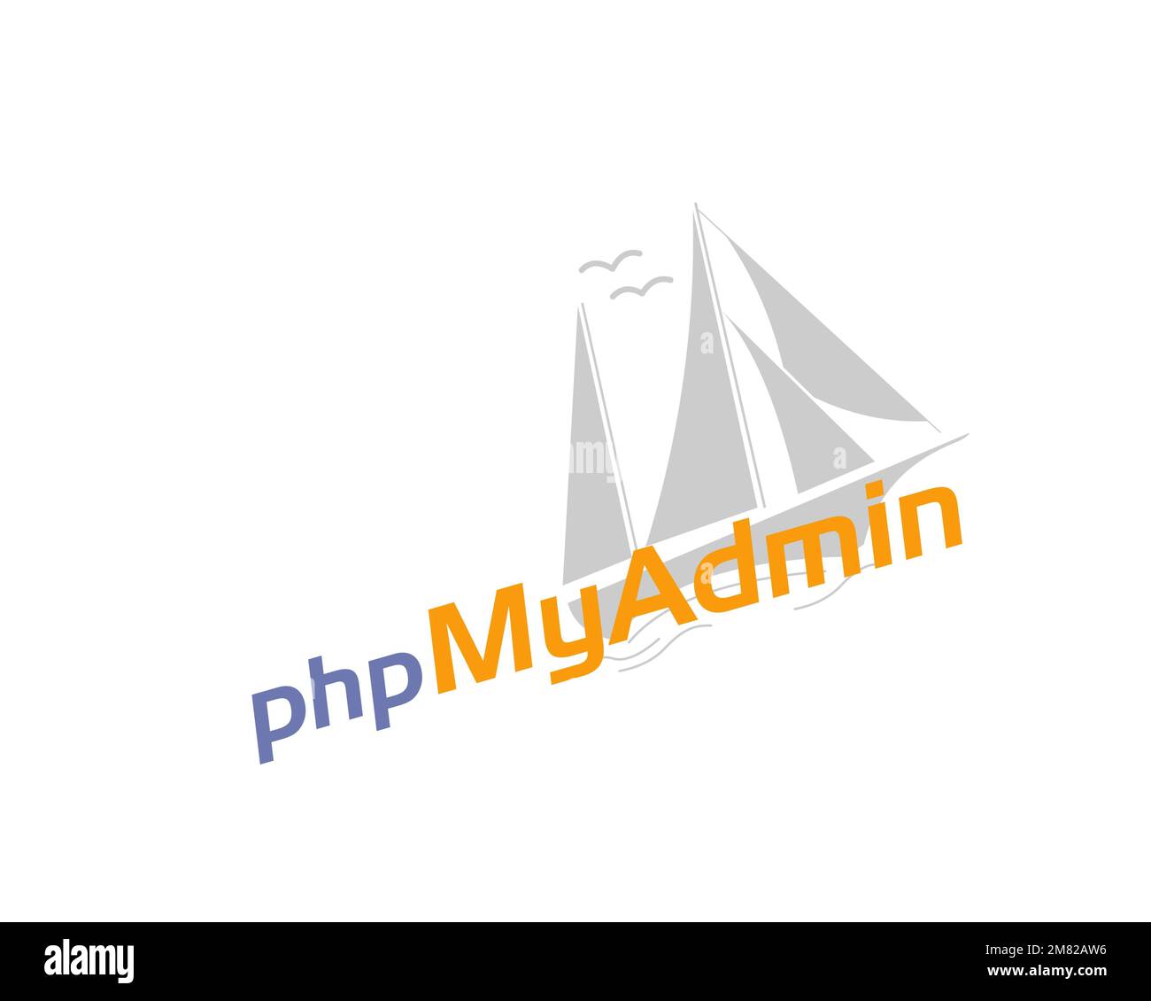 PhpMyAdmin, rotated logo, white background Stock Photo - Alamy