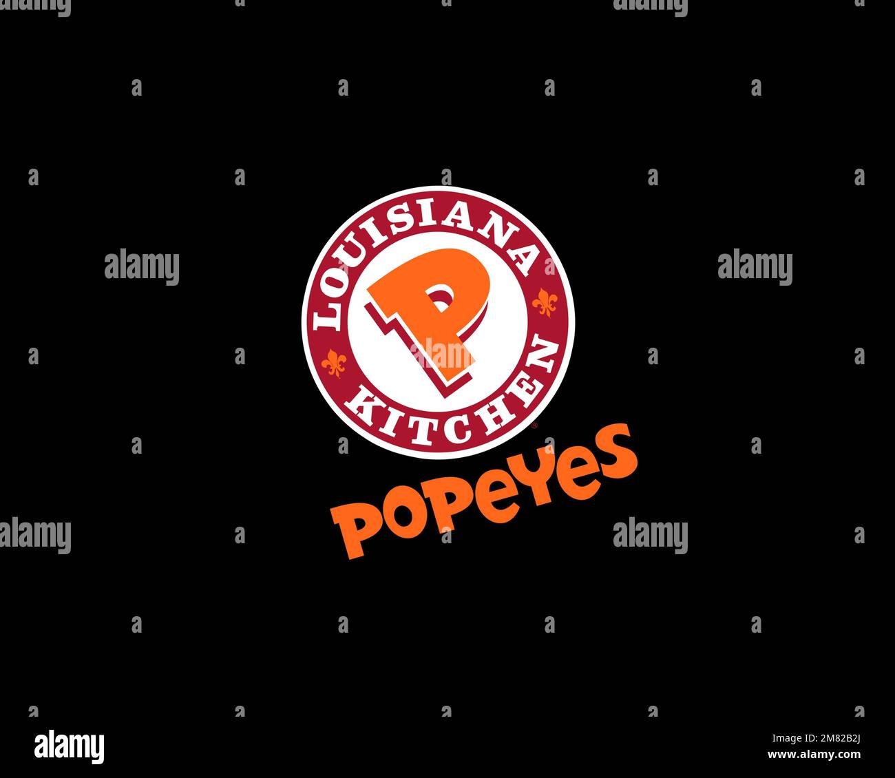 Popeyes, Rotated Logo, Black Background Stock Photo Alamy