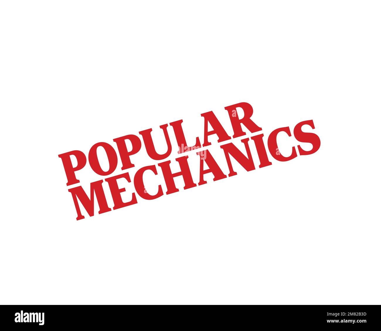 Popular Mechanics, Rotated logo, White background Stock Photo Alamy