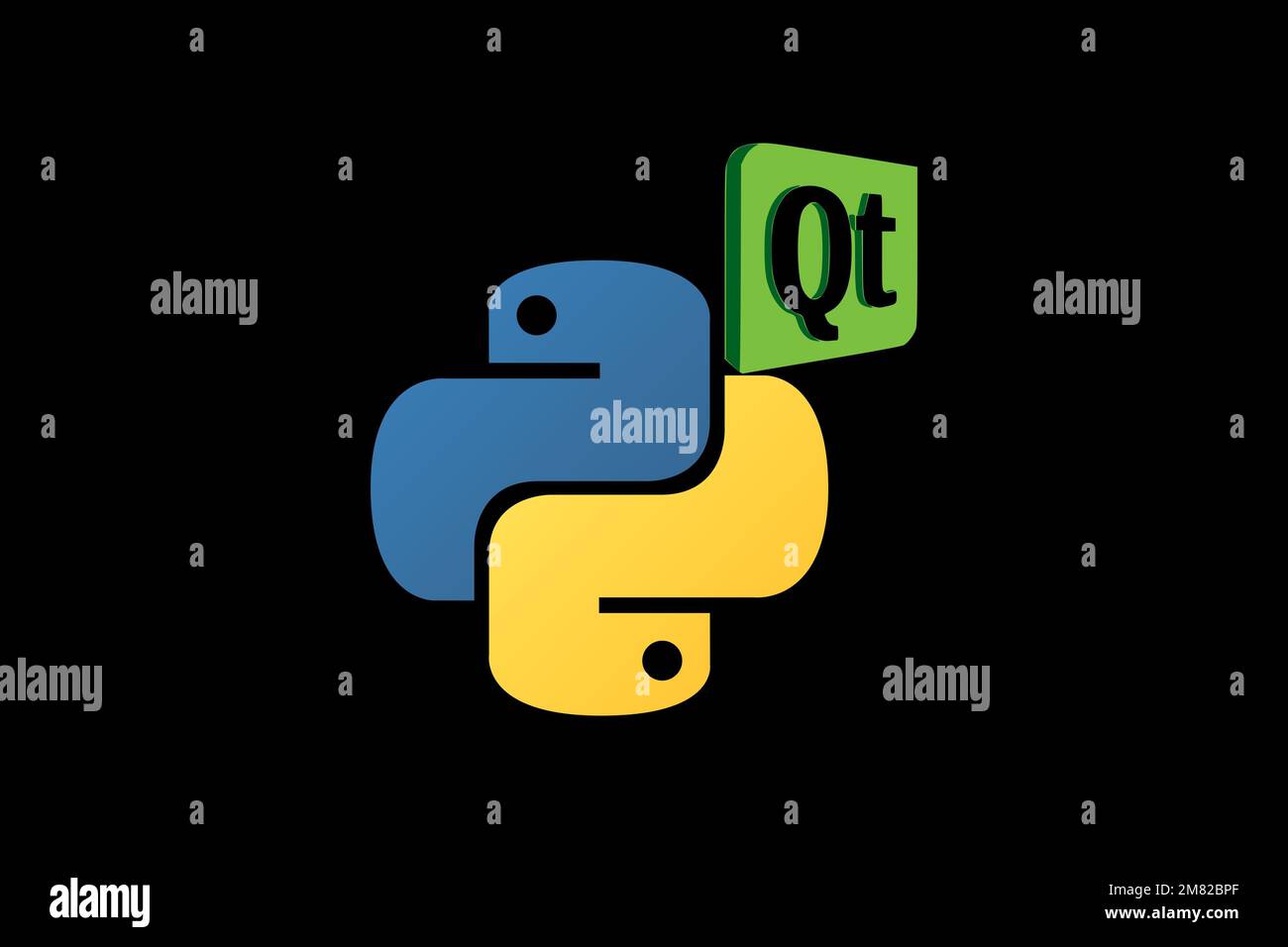 PyQt, Logo, Black background Stock Photo - Alamy