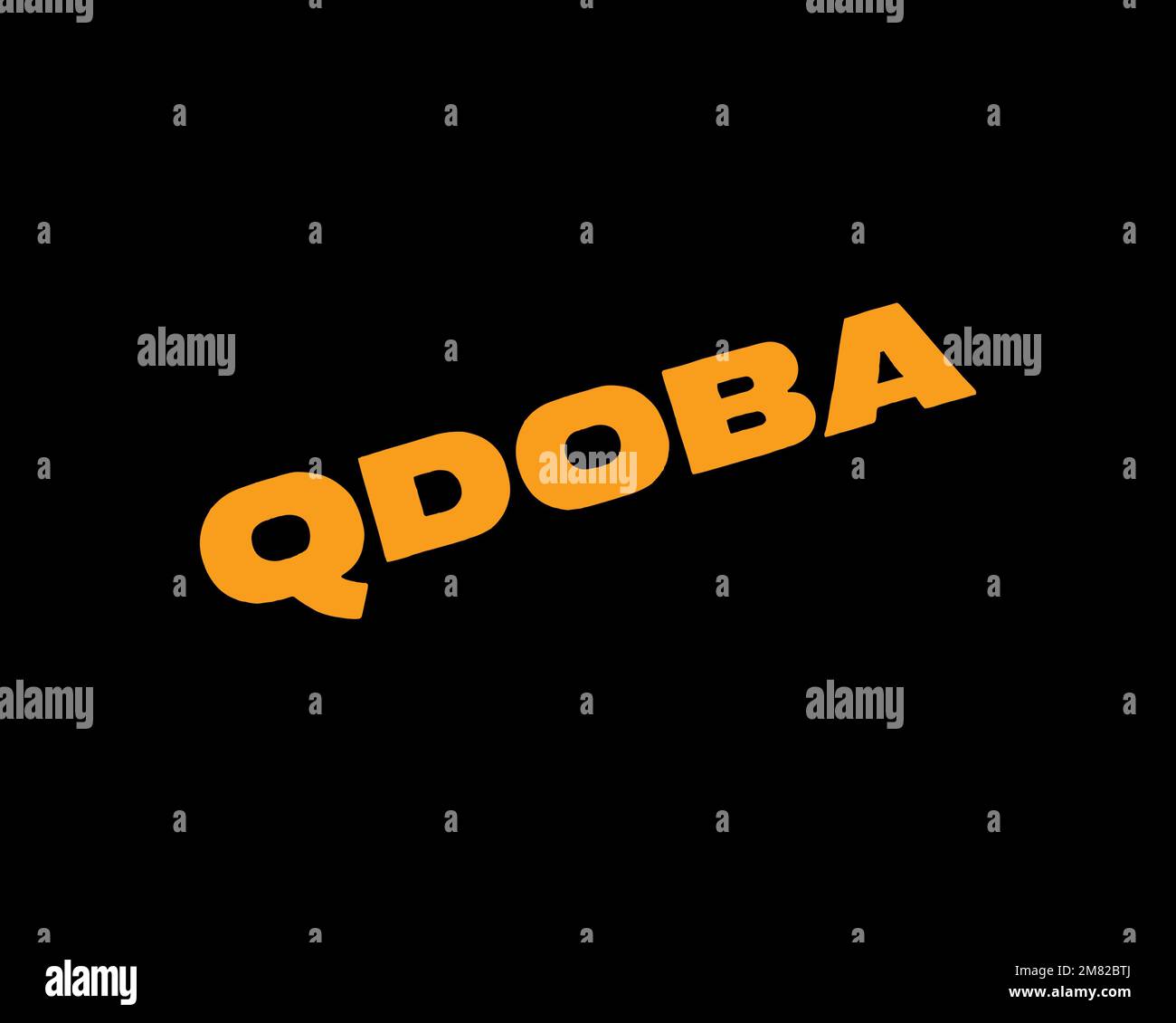 Qdoba, rotated logo, black background Stock Photo - Alamy