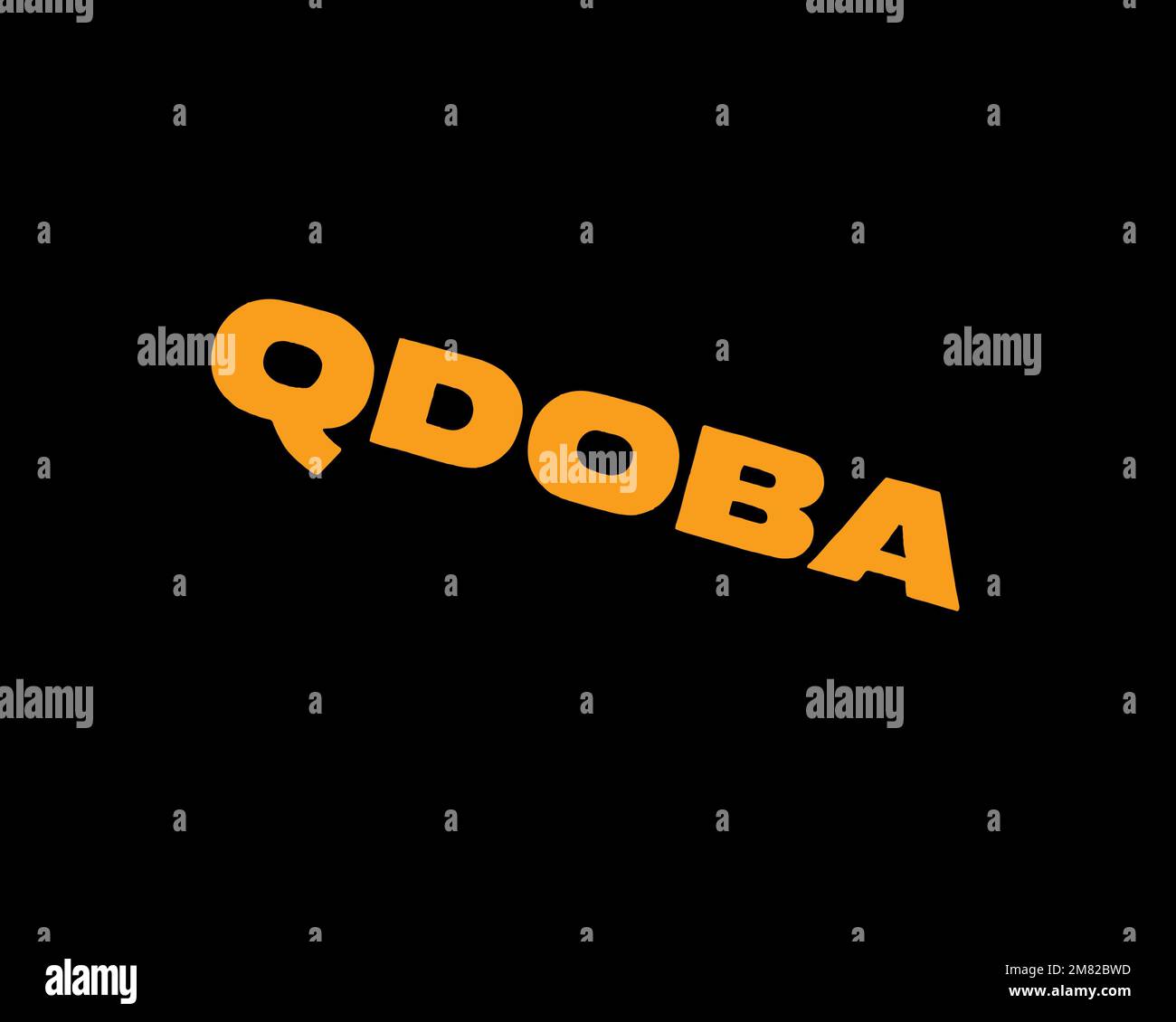 Qdoba, rotated logo, black background B Stock Photo - Alamy