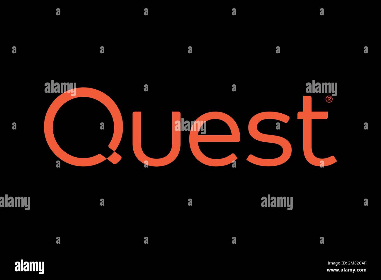 Quest software logo black background stock photo alamy