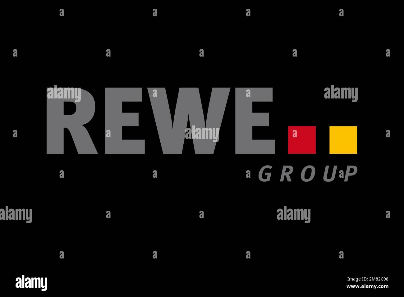 REWE Group, Logo, Black background Stock Photo - Alamy