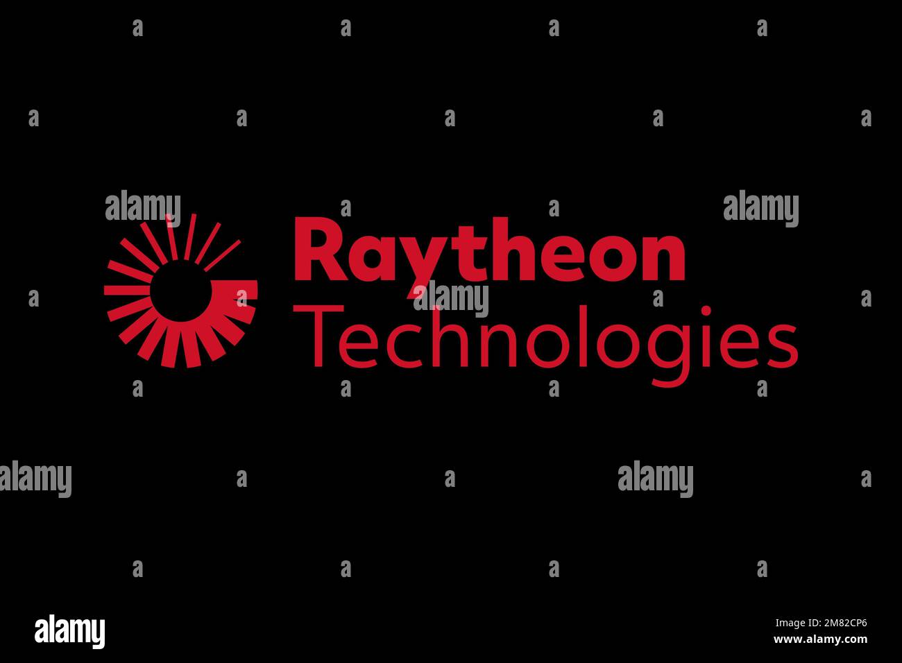 Raytheon technologies logo black background stock photo alamy