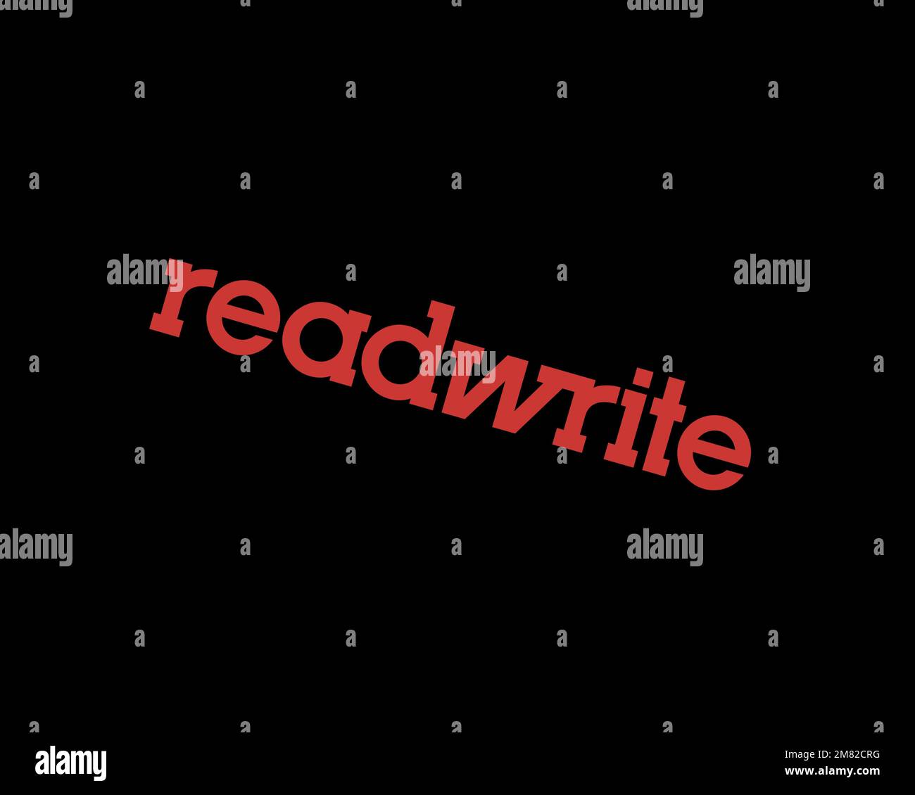 ReadWrite, rotated logo, black background B Stock Photo - Alamy