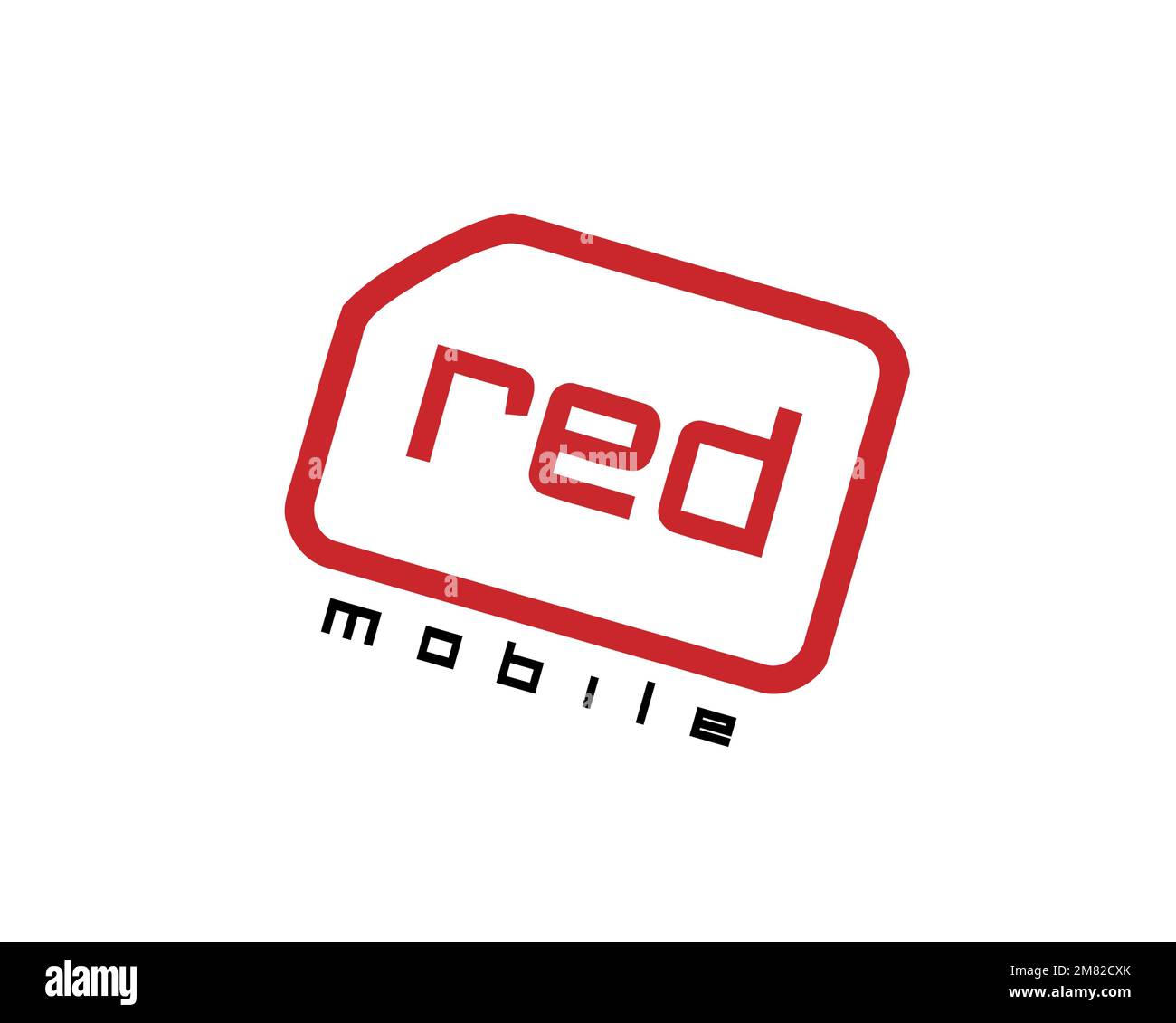 Red Mobile, rotated logo, white background B Stock Photo - Alamy