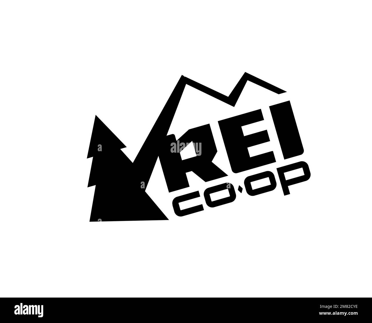 Recreational Equipment Inc. rotated logo, white background Stock Photo