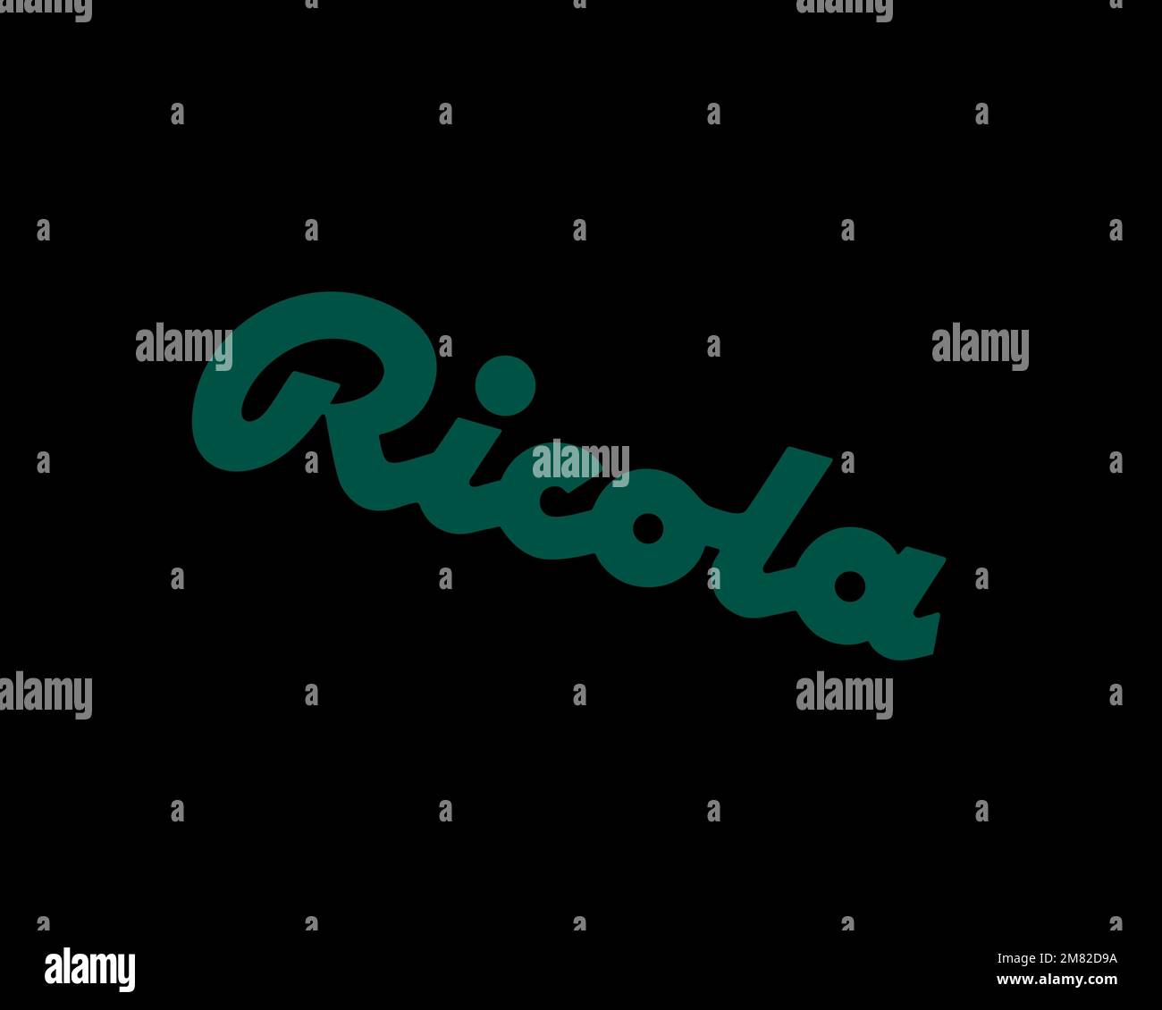 Ricola, rotated logo, black background B Stock Photo - Alamy