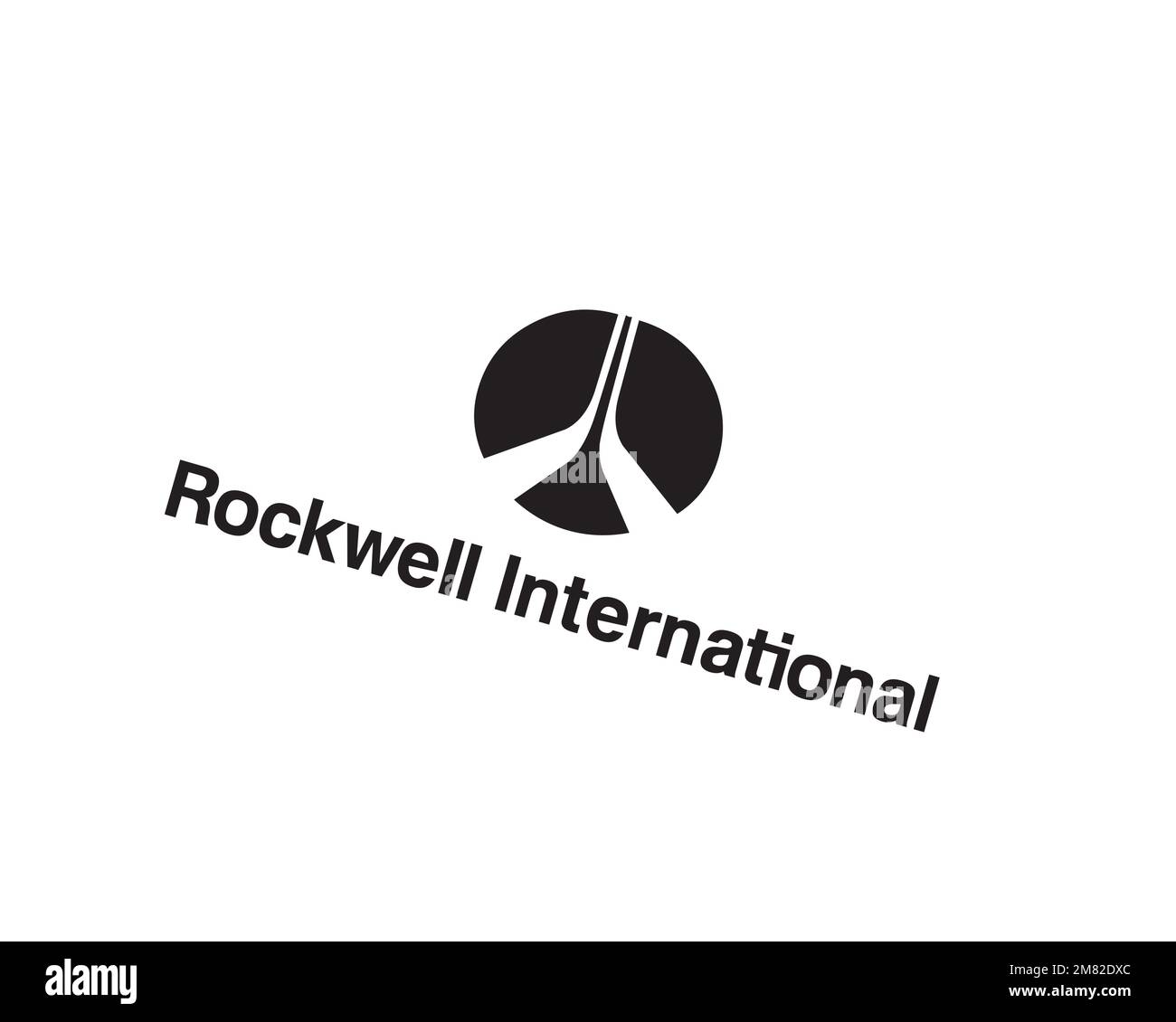 Rockwell International, rotated logo, white background B Stock Photo
