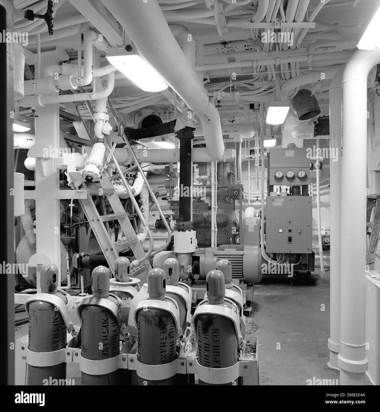 The air conditioning machinery room of the guided missile frigate GARY
