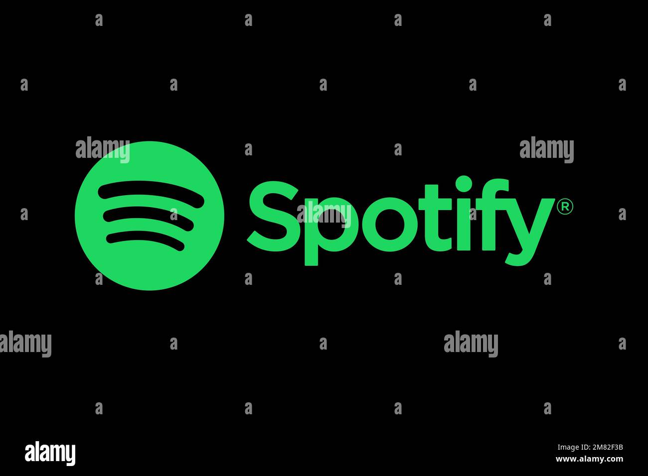 Spotify, Logo, Black background Stock Photo Alamy