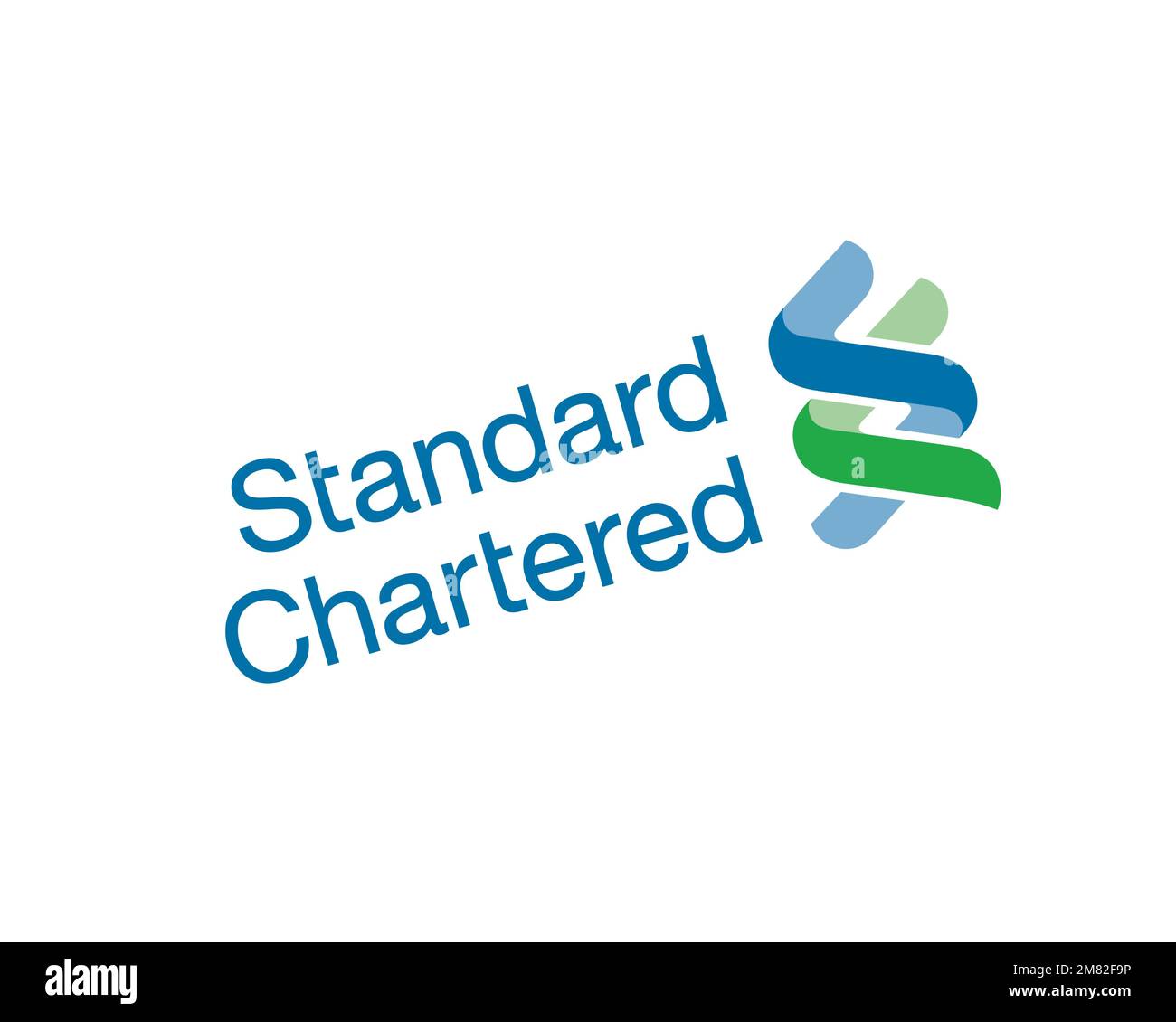 Standard Chartered, Rotated Logo, White Background Stock Photo Alamy